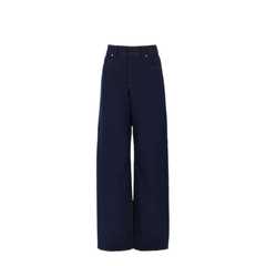 Navy Blue Wide-Leg Jeans