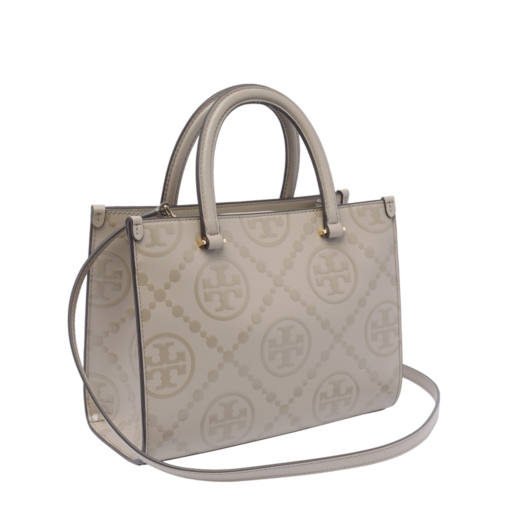 T Monogram Top-Handle Embossed Tote