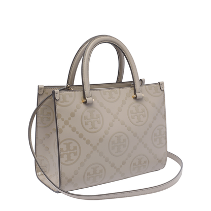 T Monogram Top-Handle Embossed Tote