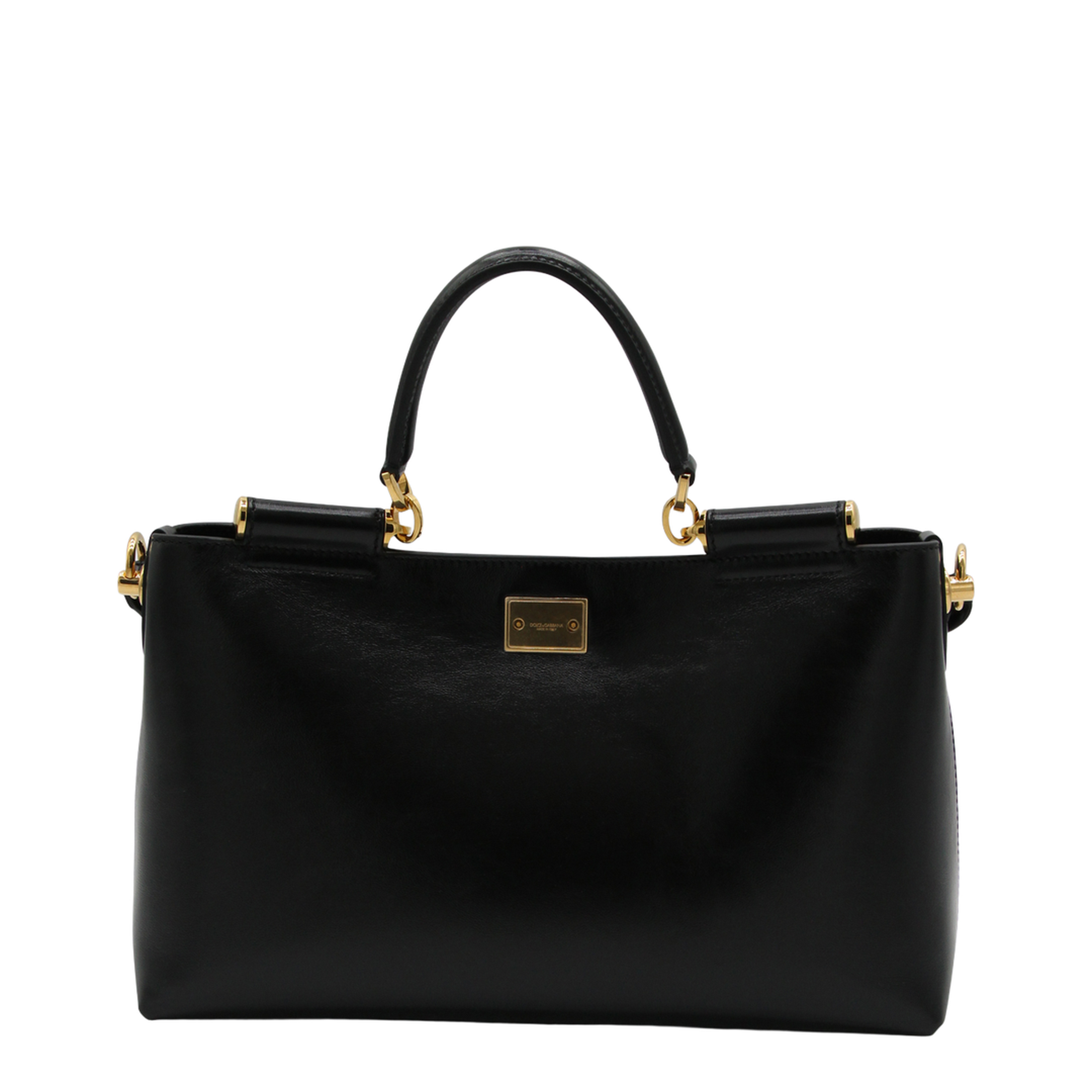 Vittoria Medium Calfskin Handbag - Black