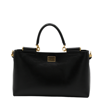 Vittoria Medium Calfskin Handbag - Black