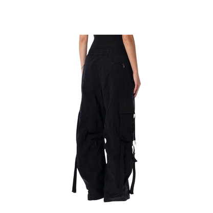 Waxed Faille Cargo Pants in Black