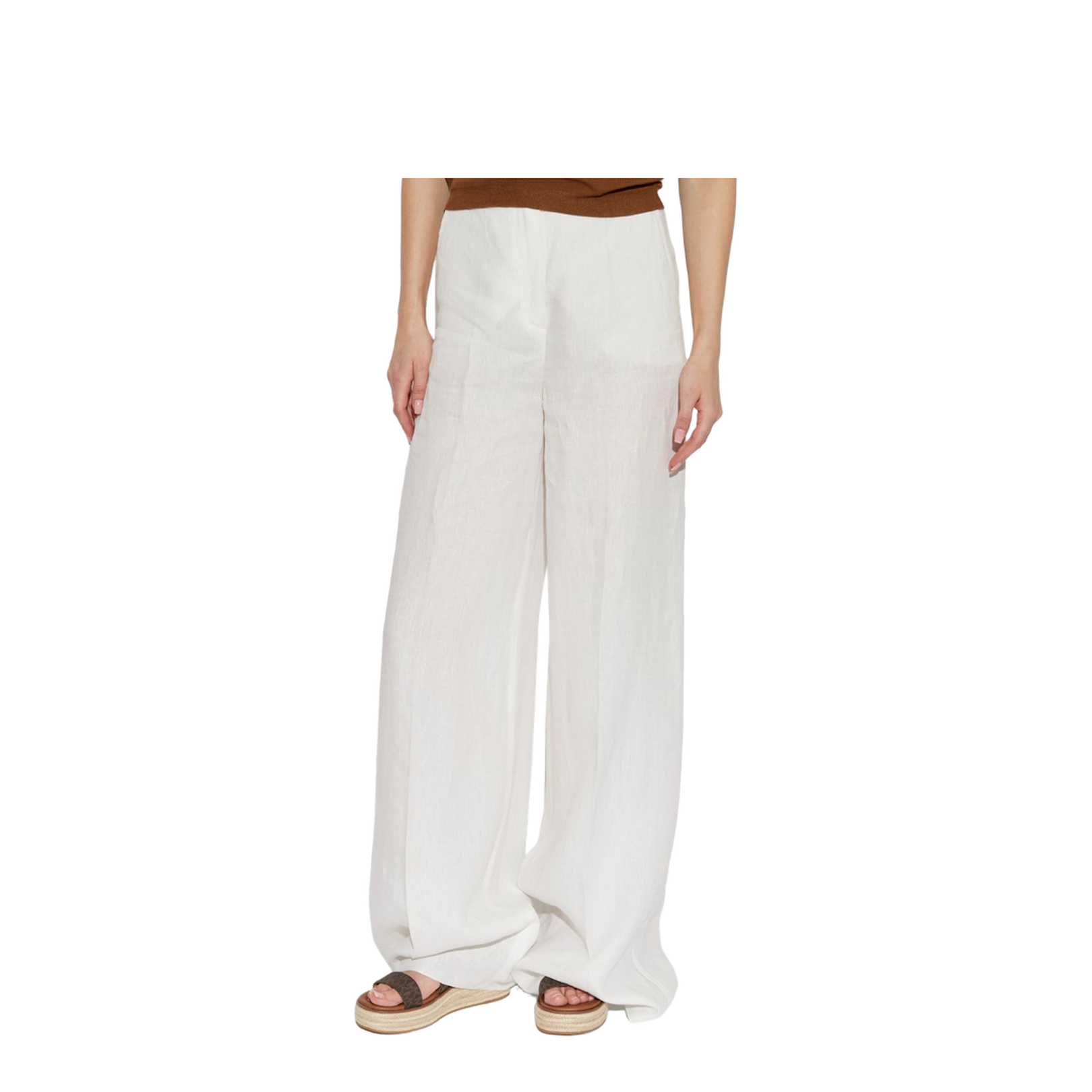 White Linen Wide-Leg Trouser