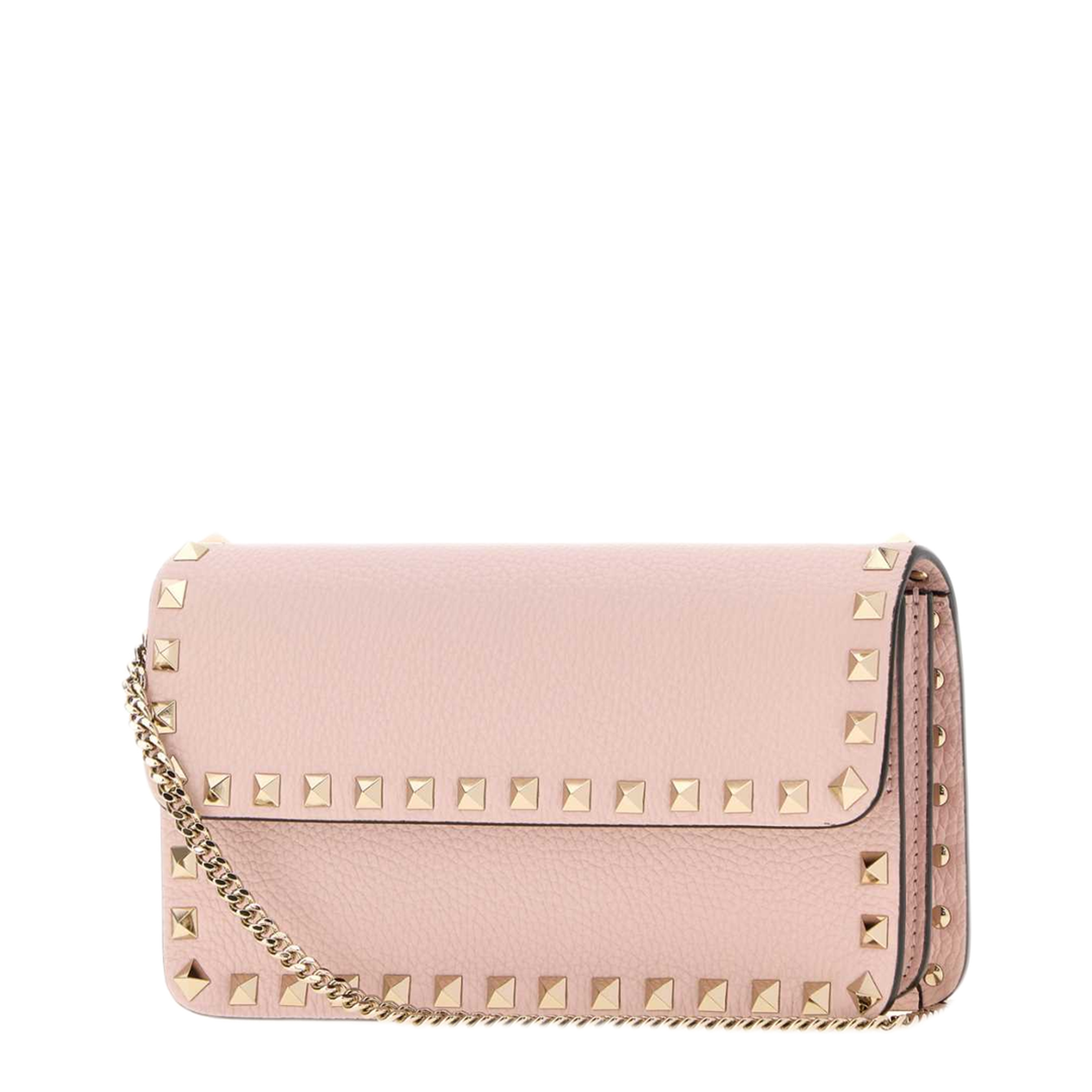 MAYFEYR - Valentino - Pink Leather Rockstud Clutch - 9W2P0S61VSH16Q