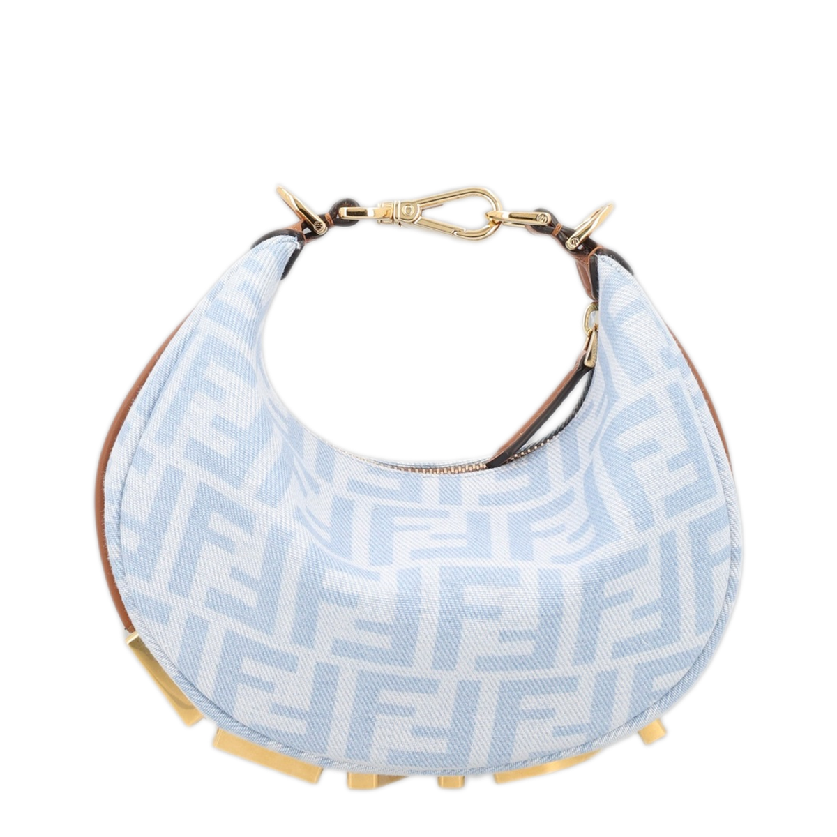 Fendigraphy Mini Denim Jacquard Shoulder Bag - Light Blue