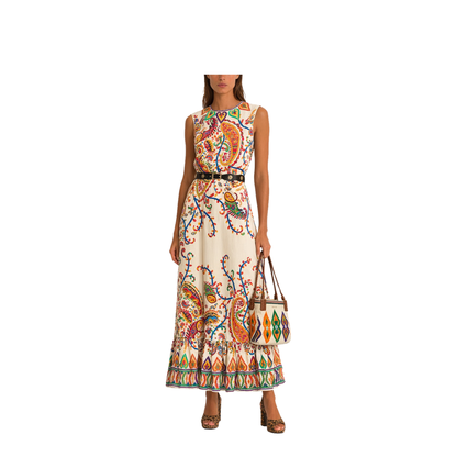 Long Cotton Dress With Pattern