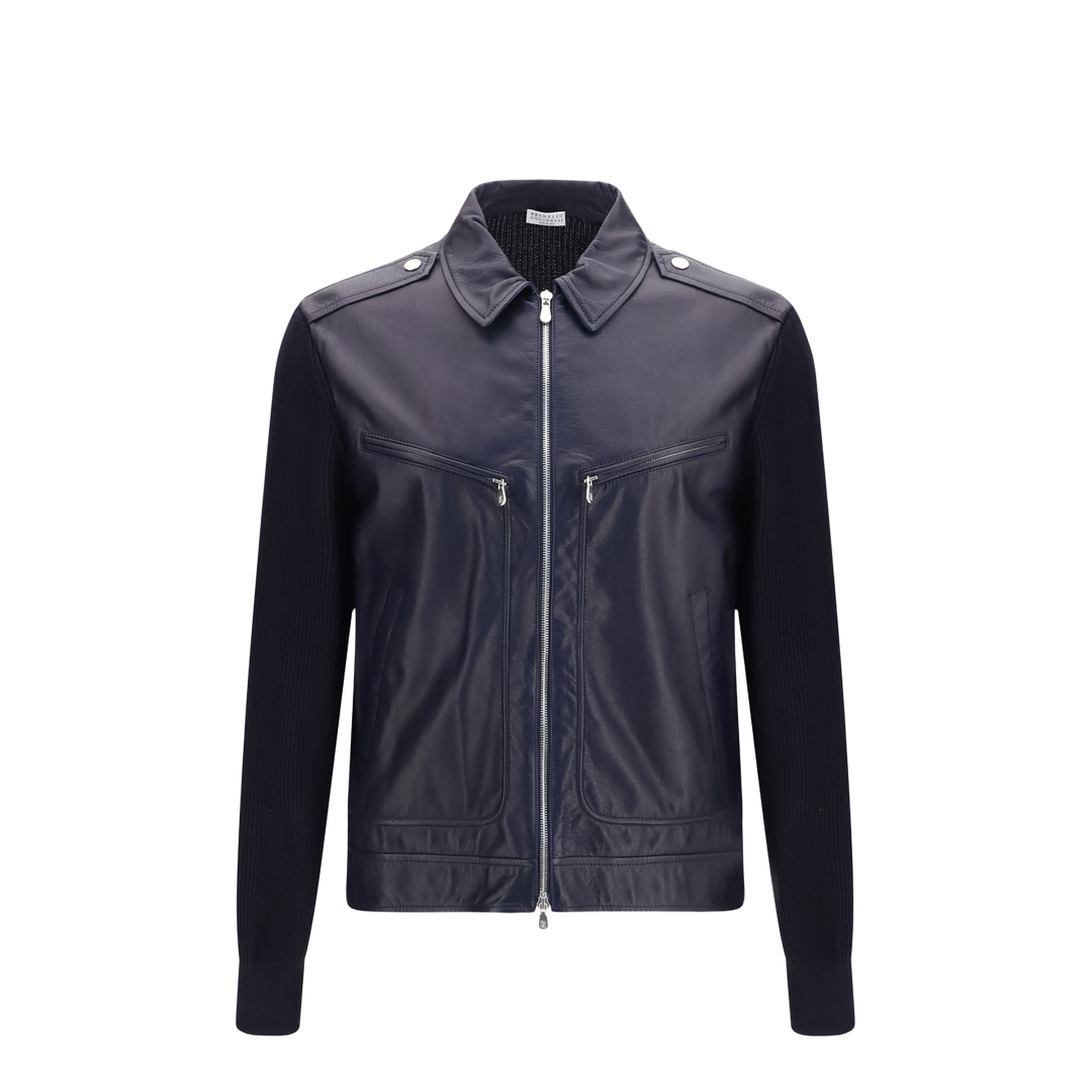 MAYFEYR - Brunello Cucinelli - Leather And Knit Jacket - MPMAH2077