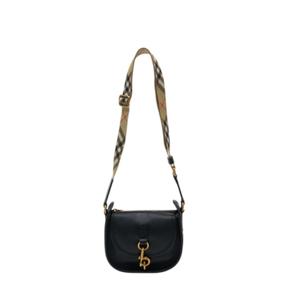 MAYFEYR - Burberry - Black Leather Mini Messenger B Clip Crossbody Bag - 8120693A1189
