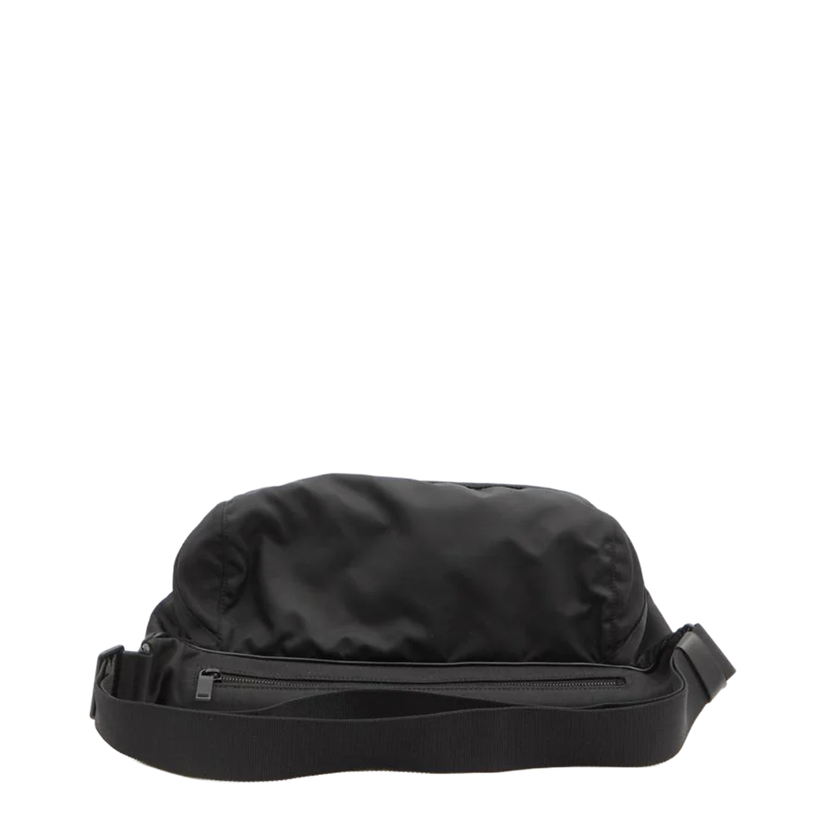 Black Nylon Crossbody Bag with Leather Trims