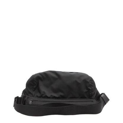 Black Nylon Crossbody Bag with Leather Trims