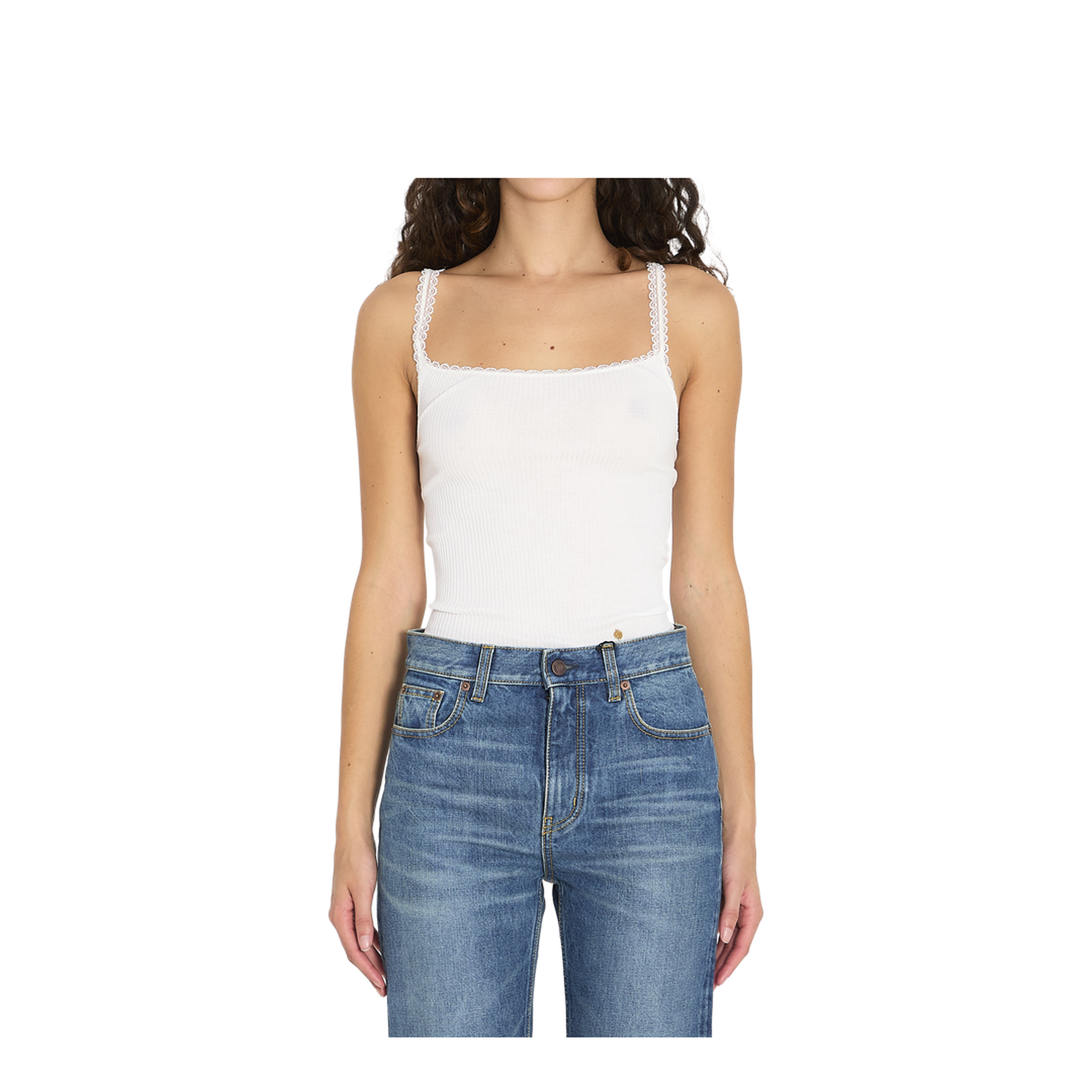 Scallop-Trim Tank Top