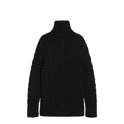 Black Wool Turtleneck Sweater