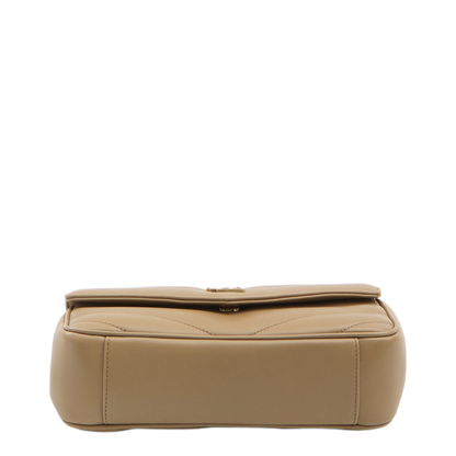 Loulou Small Matelassé Lambskin Crossbody Bag - Natural Tan