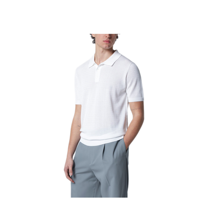 MAYFEYR - Roberto Collina - White Openwork Cotton Polo - 261MYA13224CO01