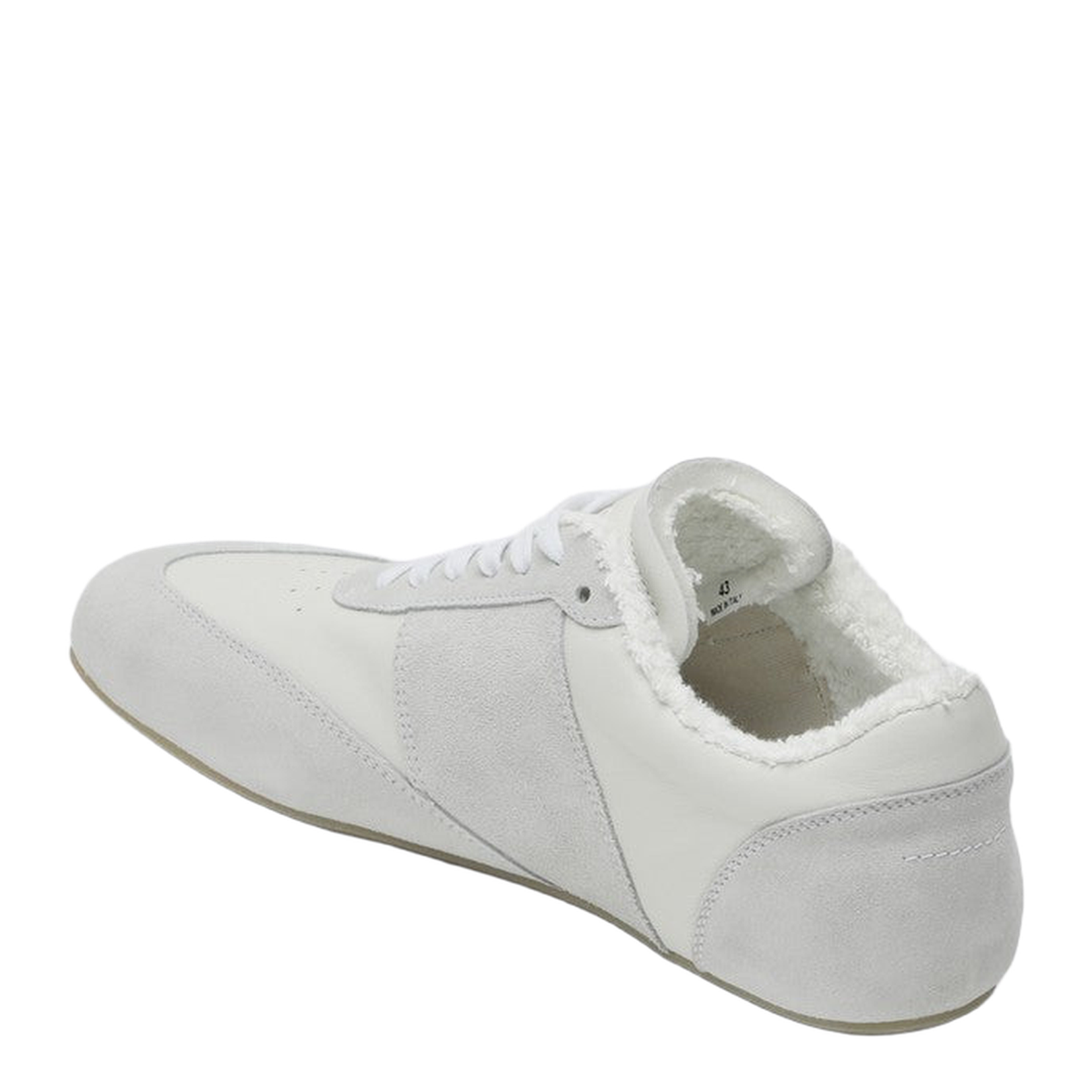 White Leather and Suede Sneakers