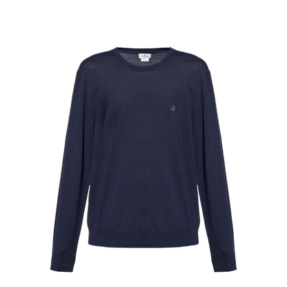 Wool Sweater with Embroidered Logo