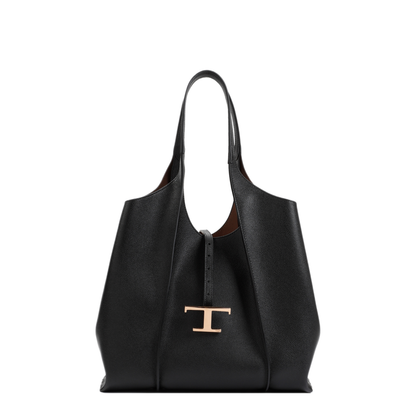 MAYFEYR - Tod's - Black Grained Leather T Bag - XBWTSBA0300Q8EB999NERO
