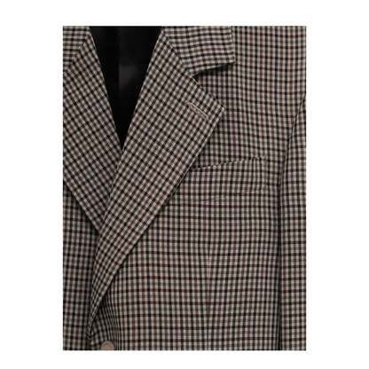 Wrap Tailored Jacket in Khaki/Brown