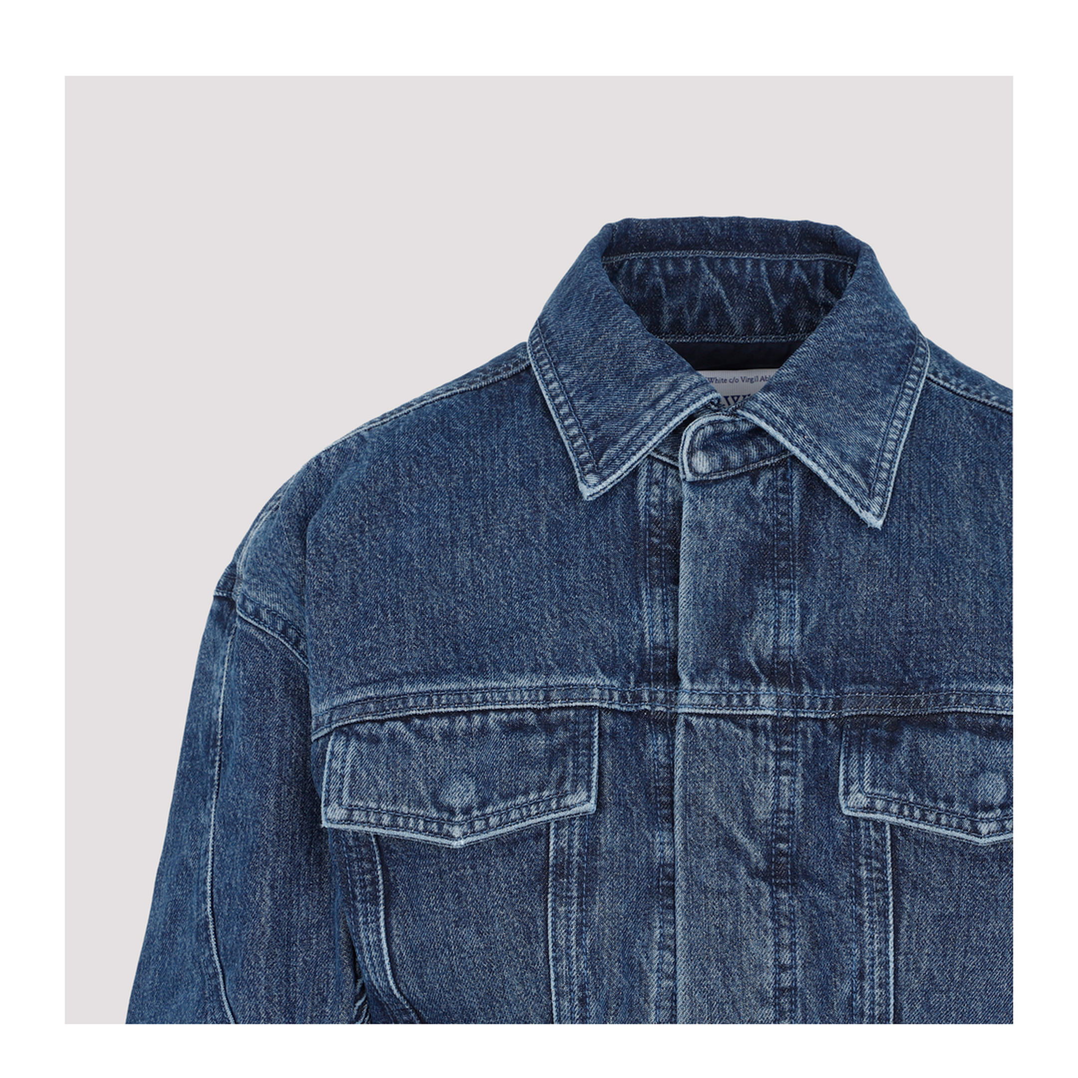 MAYFEYR - Off-White - Motorcycle Hole Crop Jacket - OWYE044S23DEN001