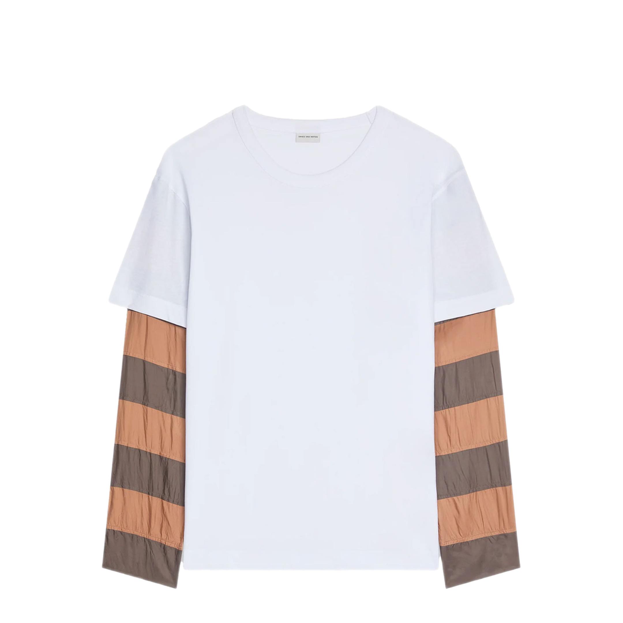 MAYFEYR - Dries Van Noten - Loose Fit Contrast Striped Sleeves T-Shirt - 02111436031