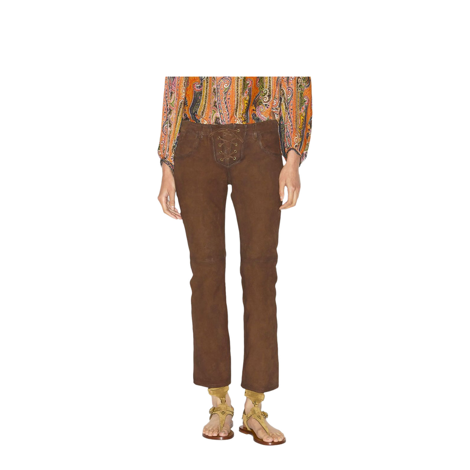 Vanel Suede Leather Trousers