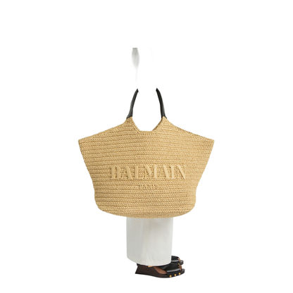 Crochet Medium Calfskin Tote - Beige