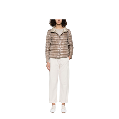 Reversible Puffer Jacket With High Collar