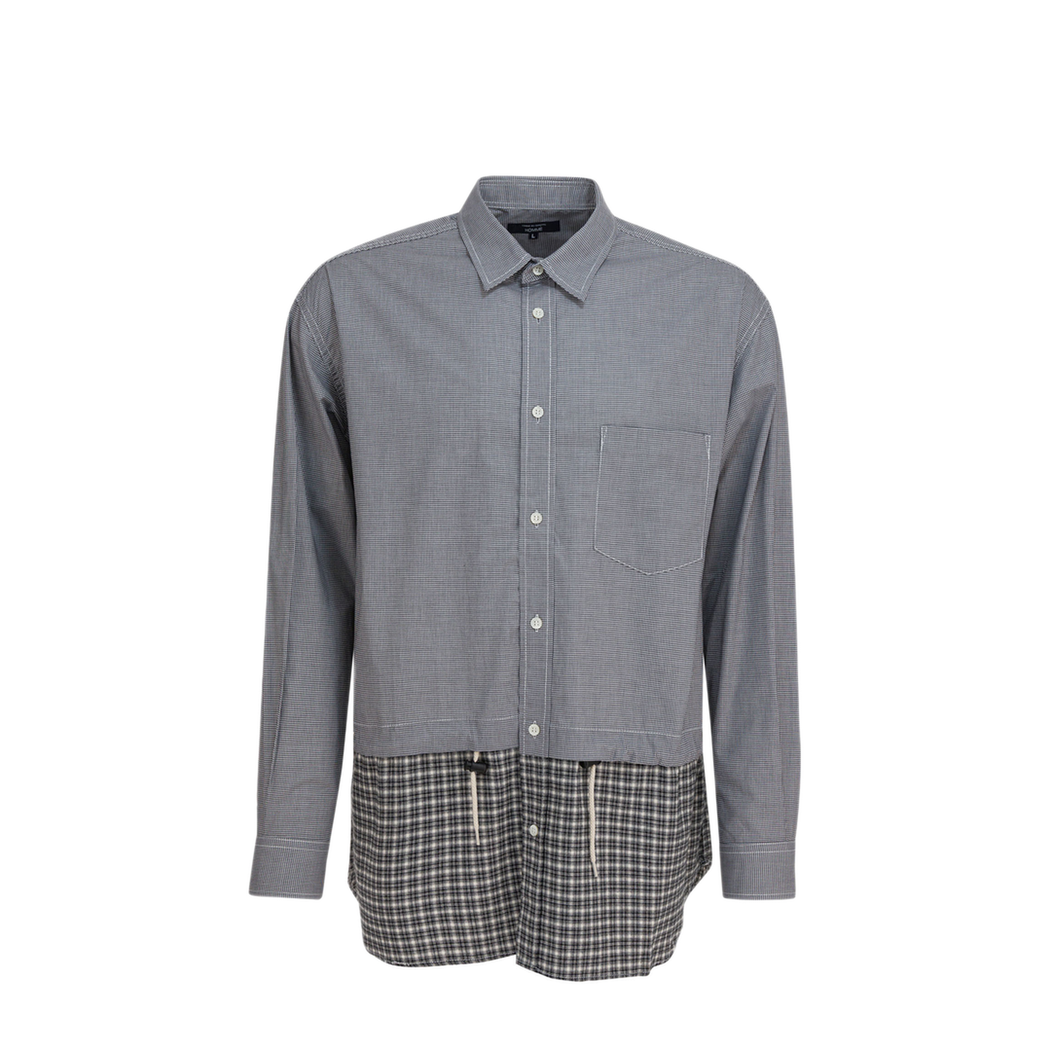 MAYFEYR - Comme Des Garçons Homme - Cotton Inset Shirt - HPB019W251WHITEBLACK