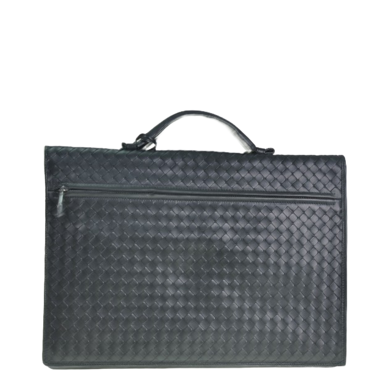 Intrecciato Leather Briefcase - Black