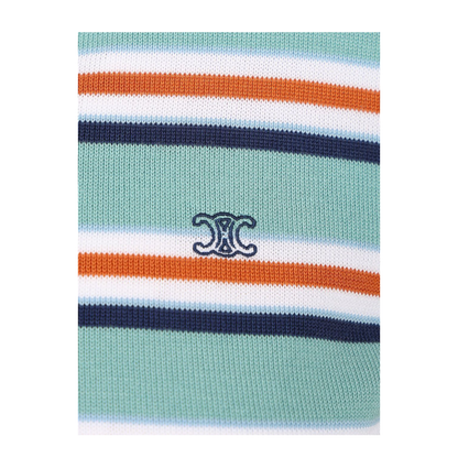MAYFEYR - Celine - C Line Light Blue Cropped Polo Shirt - RY0UL3B21GFY6