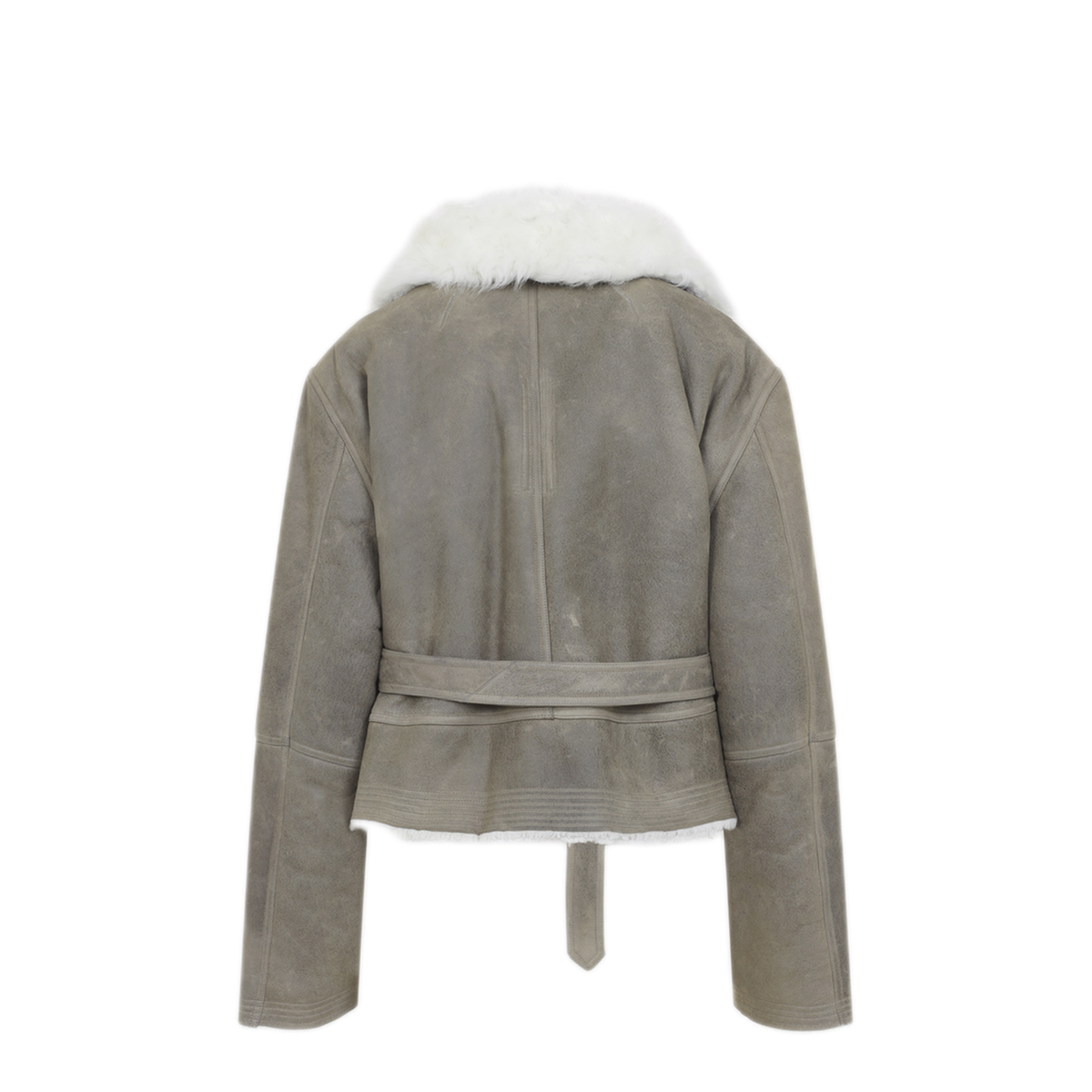 Cropped Suede And Shearling Flight Jacket
