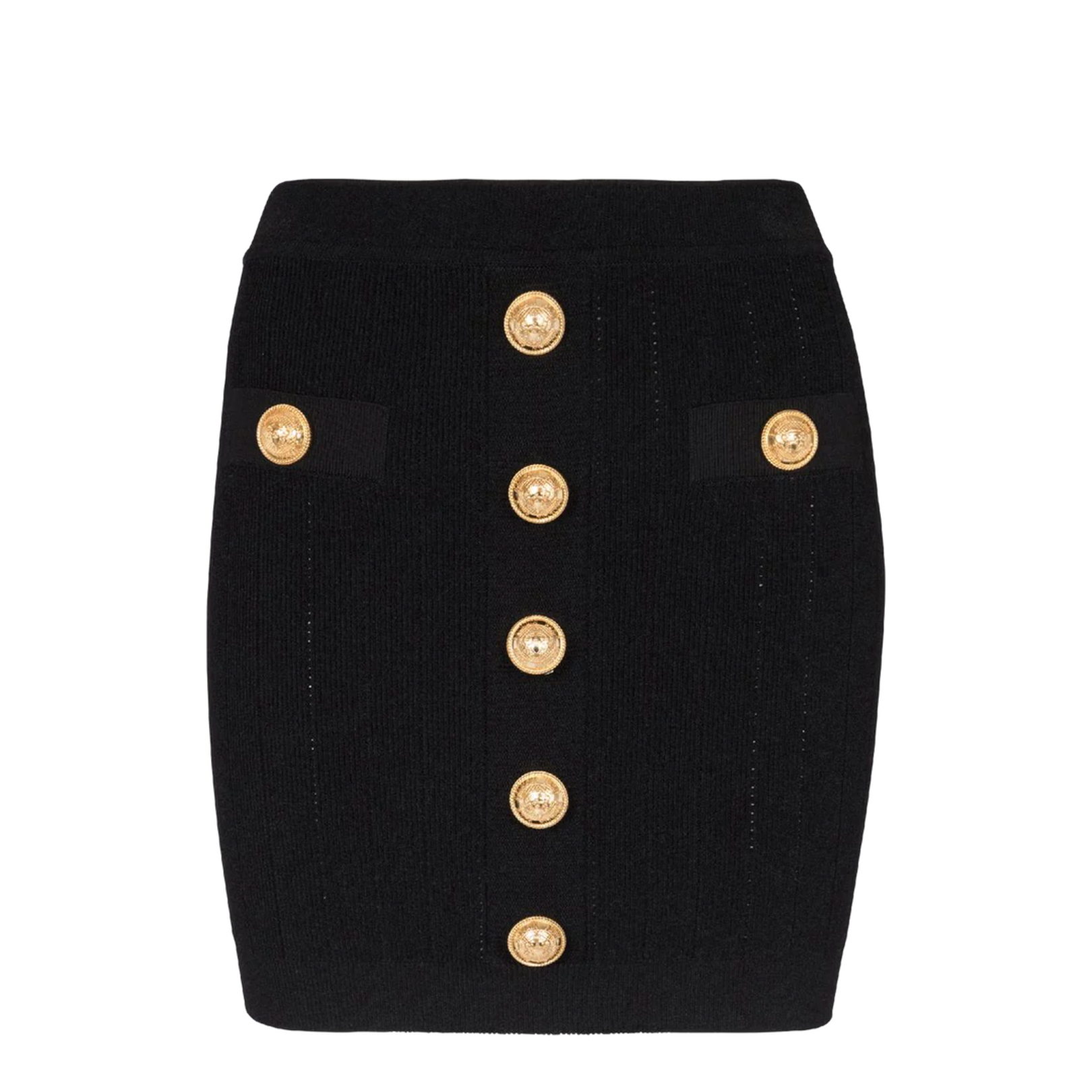 Buttoned Knit Short Skirt