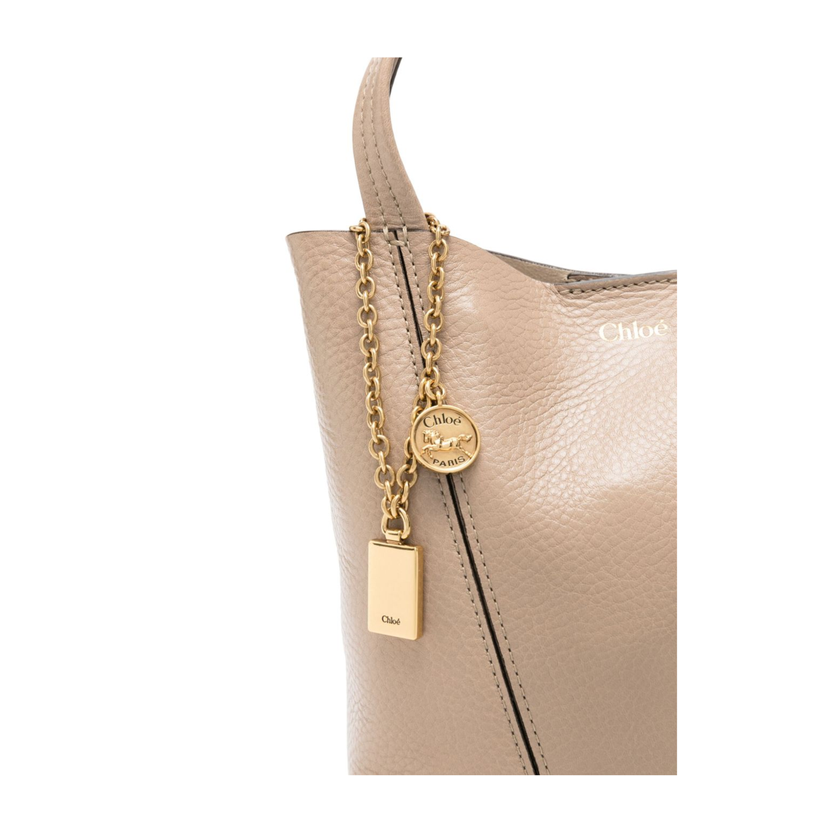 Small Spin Tote Bag in Grained Leather