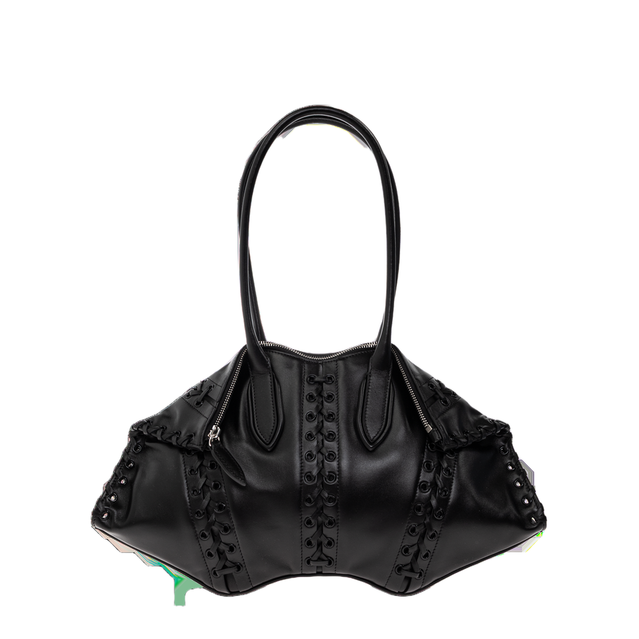 Manta Leather Shoulder Bag - Black