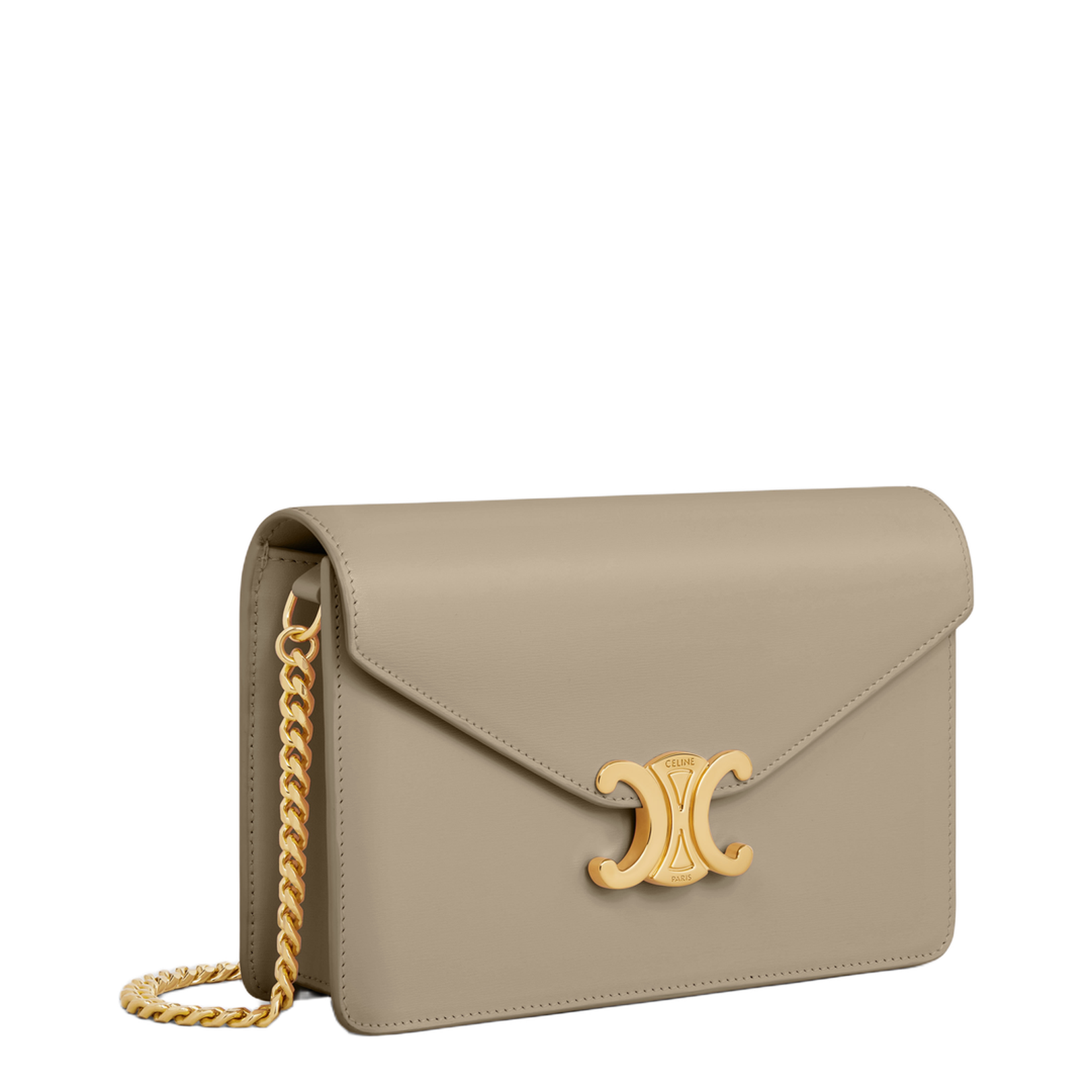 Wallet on Chain Margo in Shiny Calfskin - Modern Taupe