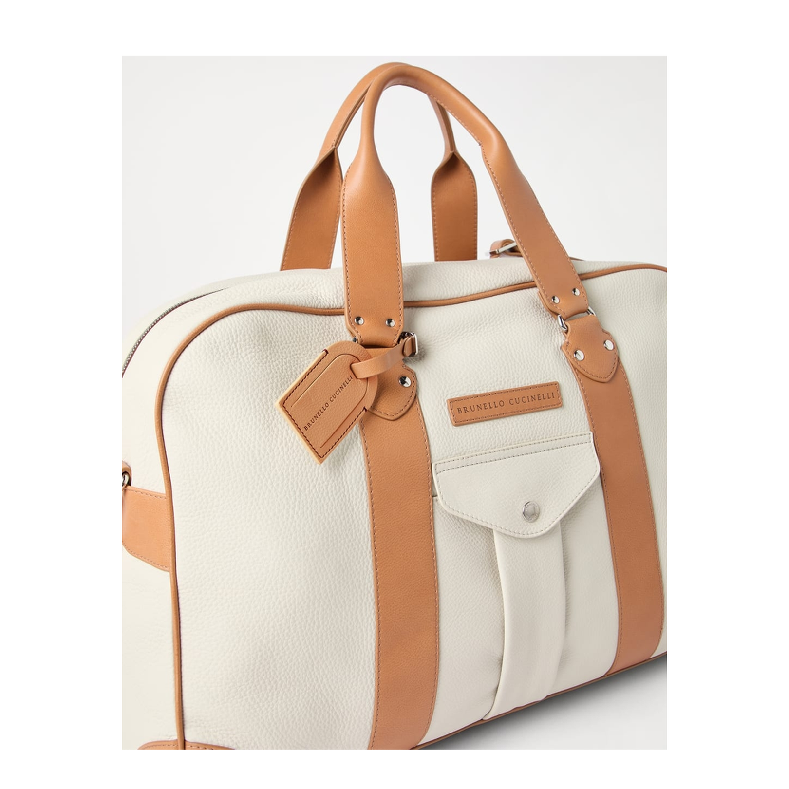 Grained Calfskin Street Bag in Ivory