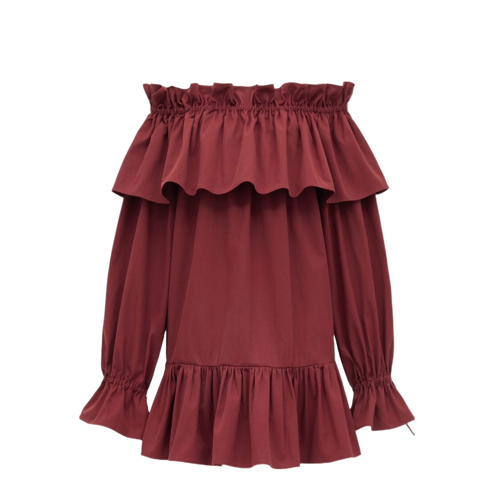 Ruffled Dress in Cotton Twill