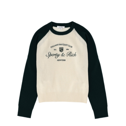 MAYFEYR - SPORTY&RICH - Jersey With Logo - WS07561412WH61ECRUFOREST