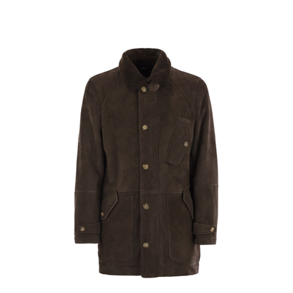 Men's Tone on tone Suede Shearling Coat