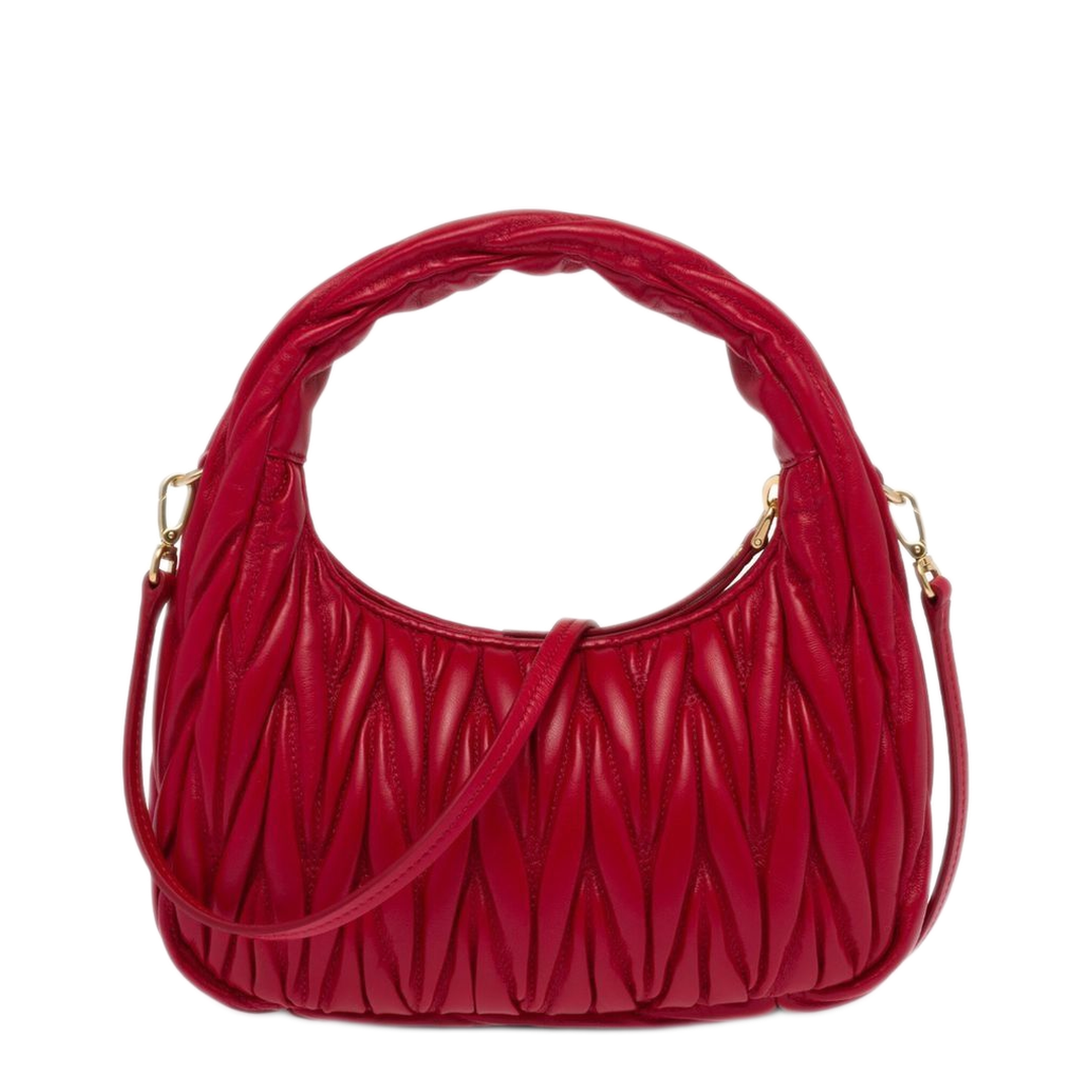 MAYFEYR - MIUMIU - Wander Matelassé Nappa Leather Small Hobo Bag - 5BC125VOOYAN88F0011