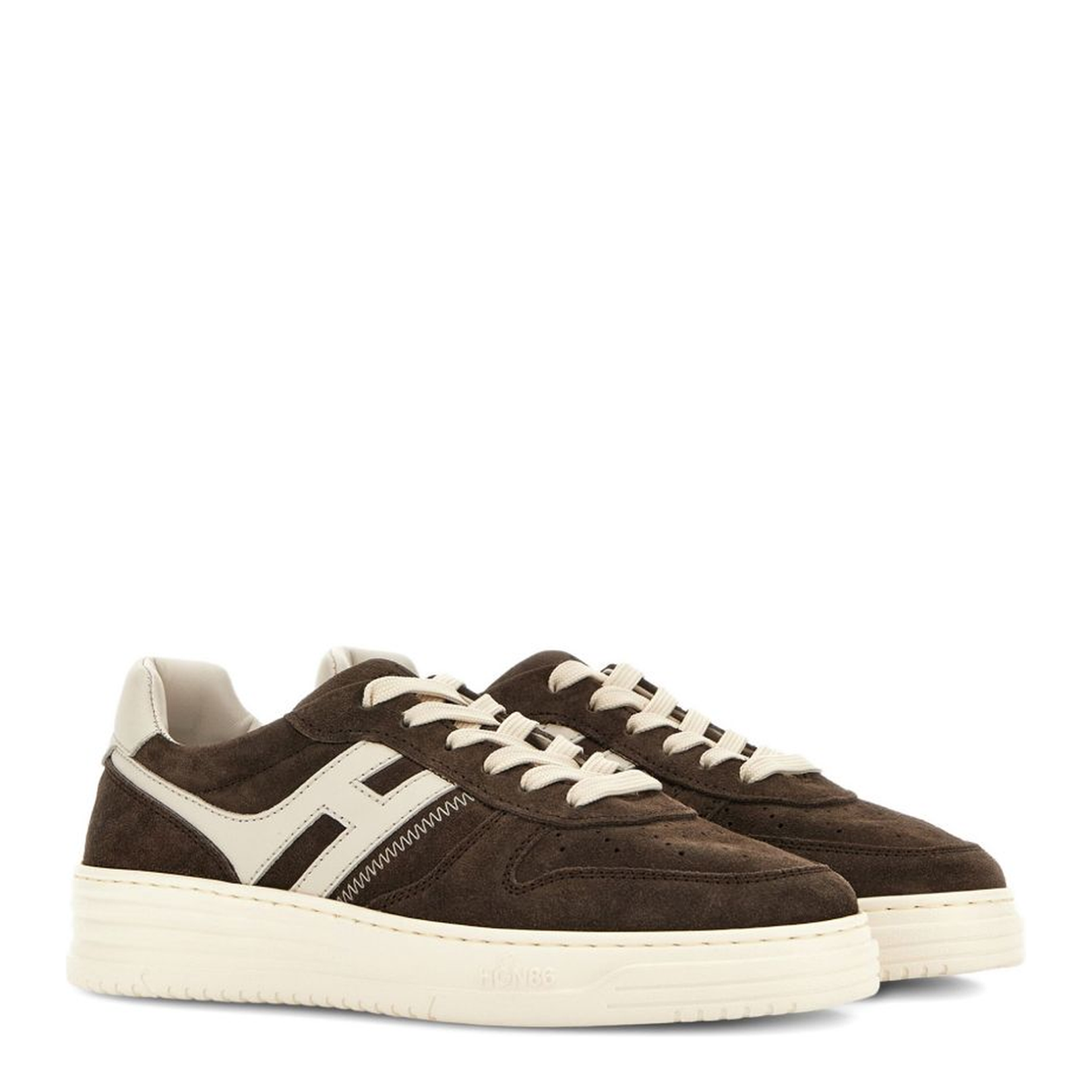 Coffee Brown Lace-Up Sneakers