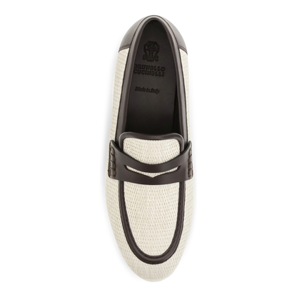 MAYFEYR - Brunello Cucinelli - Two-Tone Leather And Raffia Loafers - MZQ9C3210