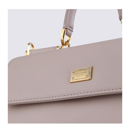My Sicily Mini Calf Leather Top-Handle Bag - Beige