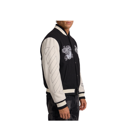 MAYFEYR - Off-White - Cat Off College Jacket - OMEH053F26FAB00100001
