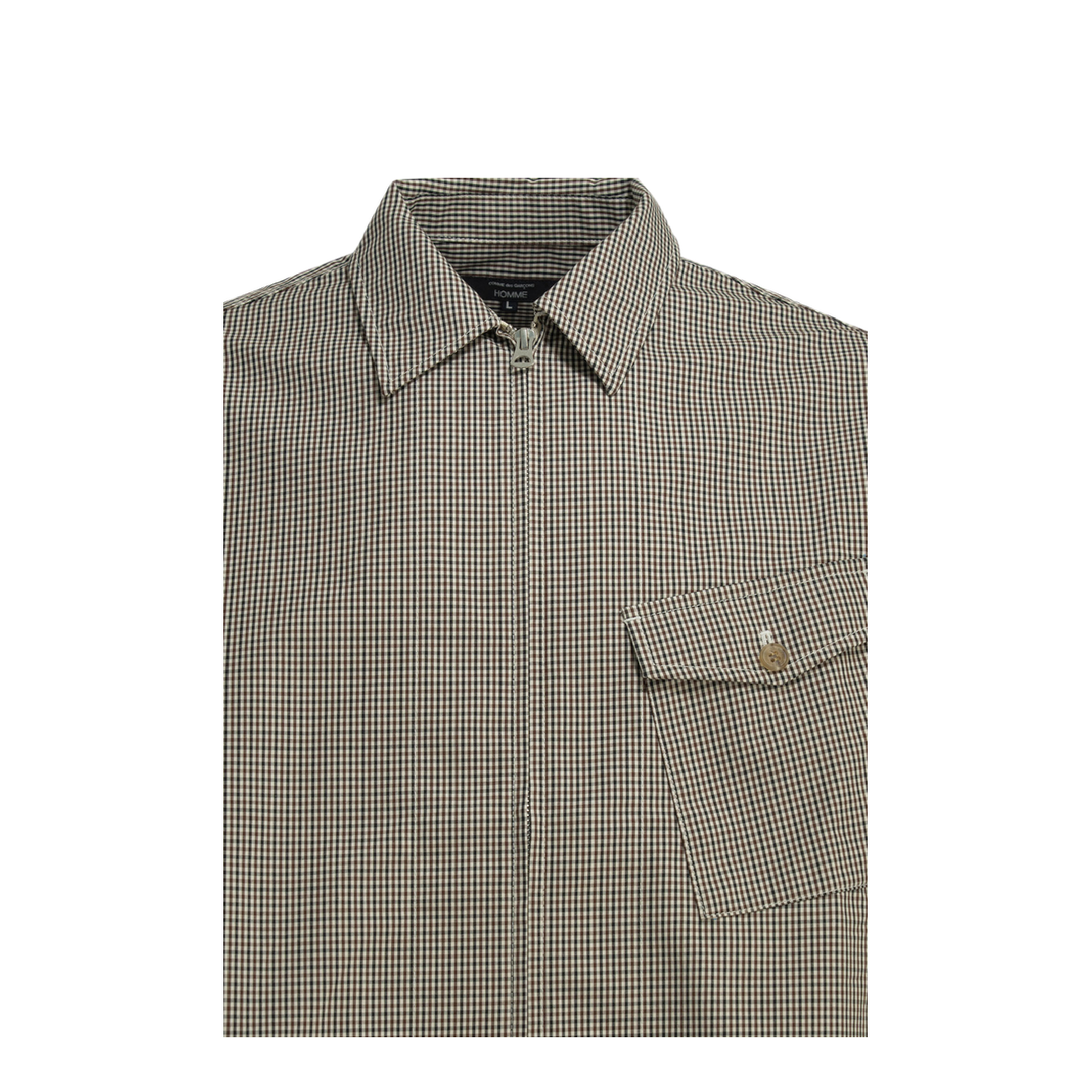 MAYFEYR - Comme Des Garçons Homme - Checkered Overshirt Jacket - HQB001S261OFFWHTBRWBL