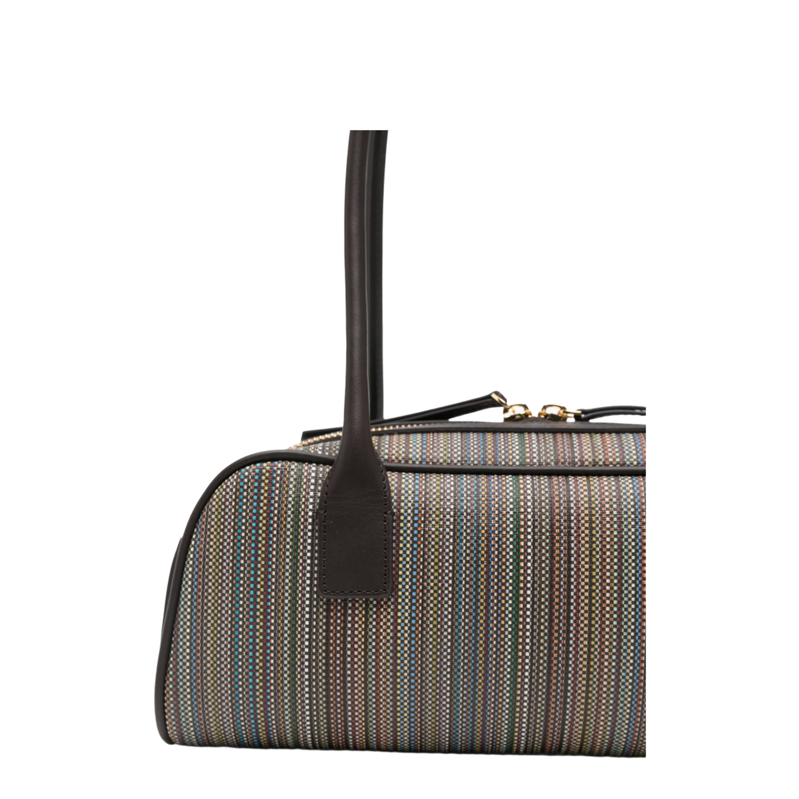 Multicolour Striped Shoulder Bag Brown