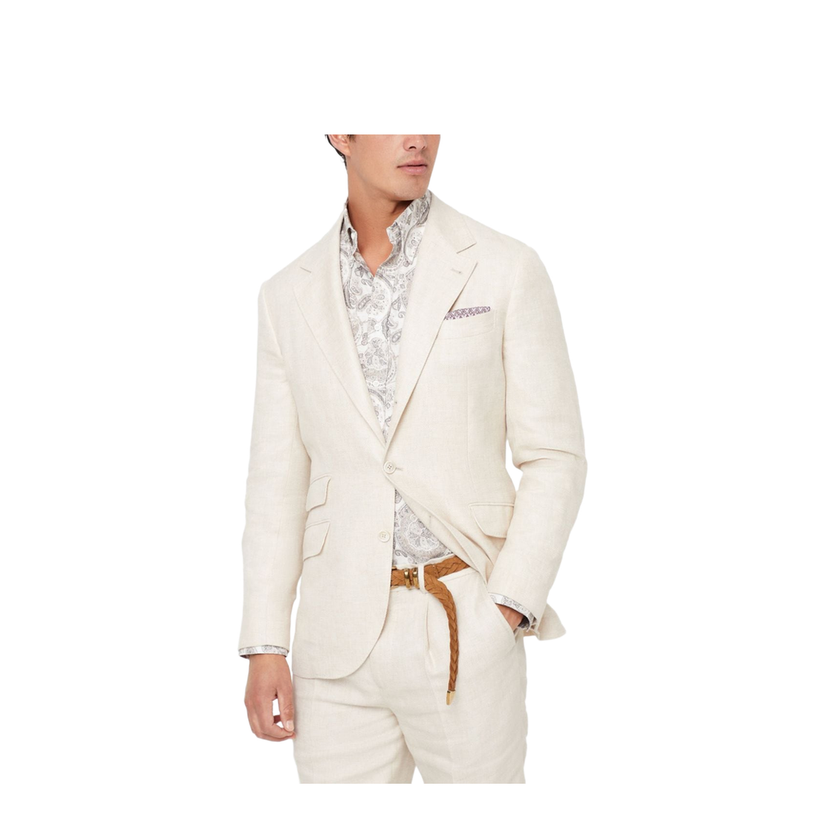 Single-Breasted Blazer - Beige