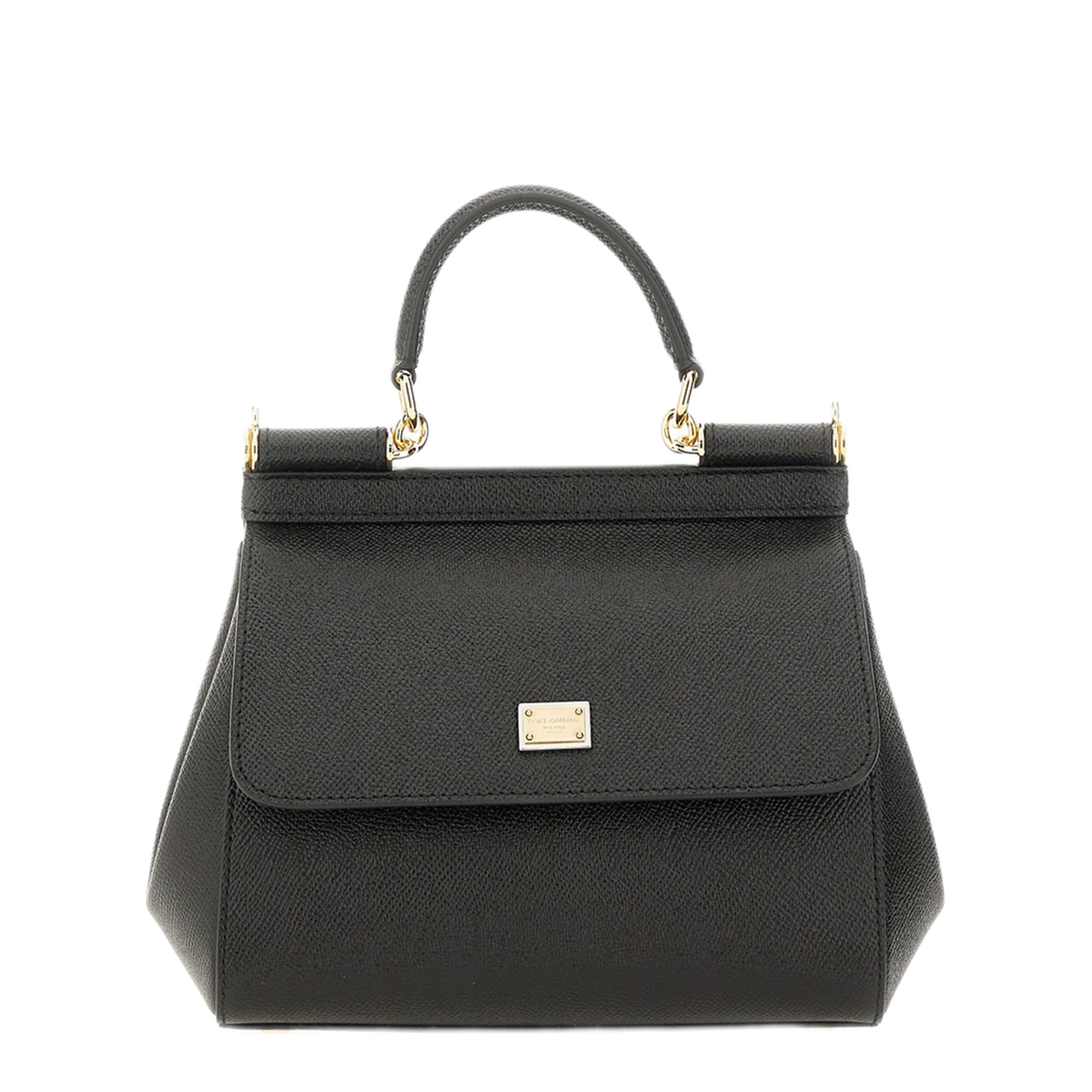 Sicily Small Calfskin Handbag - Black