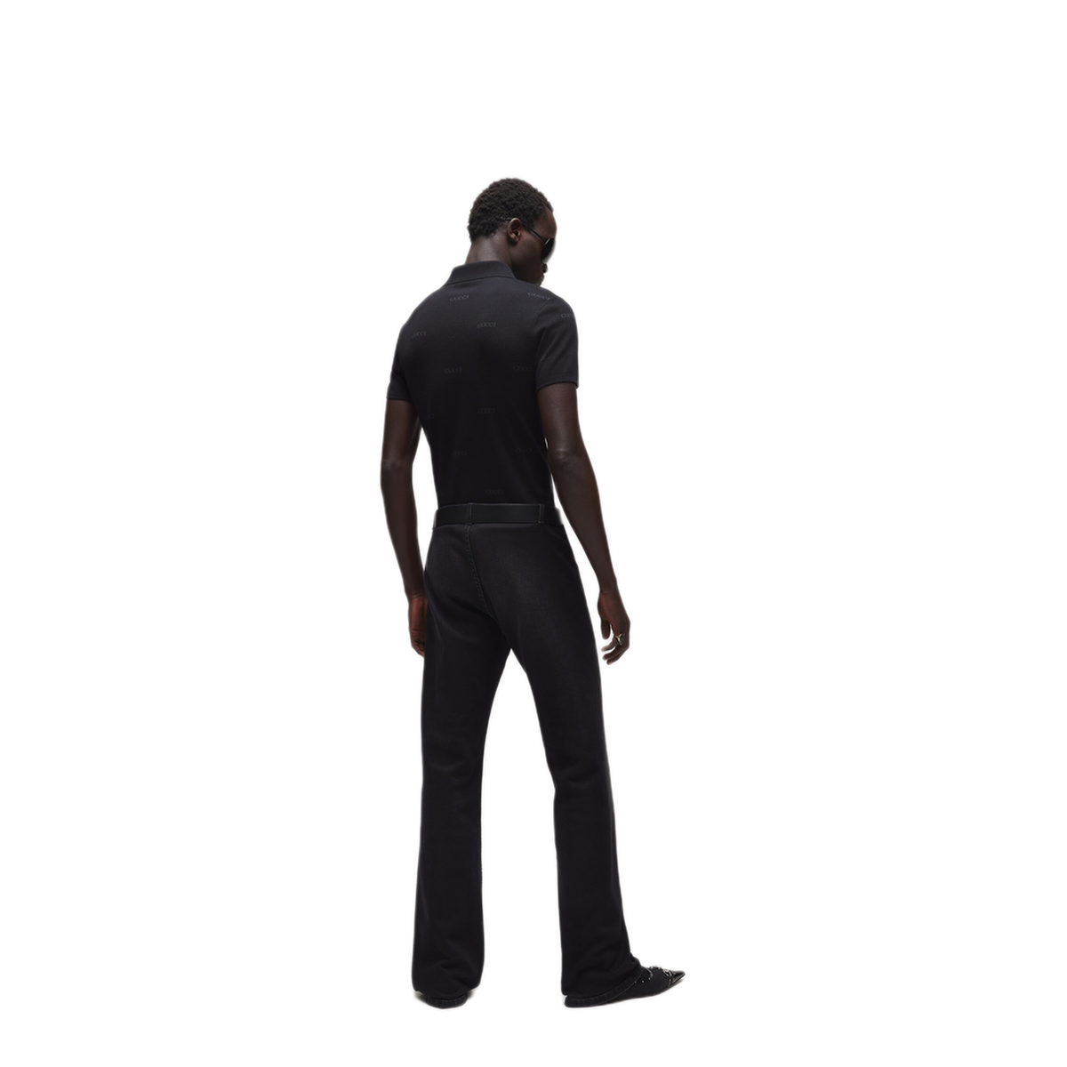 Jacquard Wool And Silk Polo Shirt