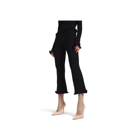 Flared Capri Pants in Black